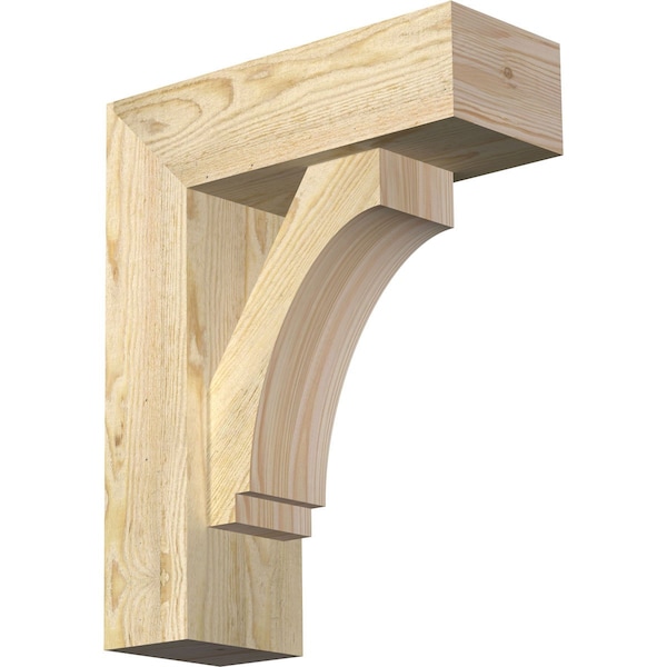 Ekena Millwork Imperial Block Rough Sawn Bracket w/ Offset Brace, Douglas Fir, 6"W x 16"D x 20"H BKT0604X16X20IMP05RDF - main